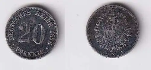 20 Pfennig Silber Münze Deutsches Reich 1876 A f.ss  (166767)