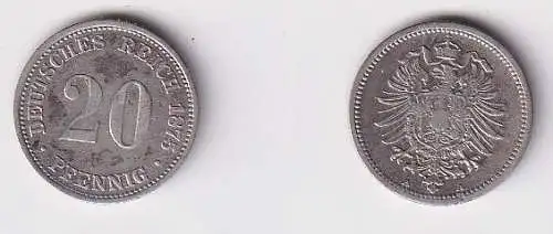 20 Pfennig Silber Münze Deutsches Reich 1875 A, Jäger 5 ss (166579)
