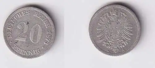 20 Pfennig Silber Münze Deutsches Reich 1873 A, Jäger 5  (161200)