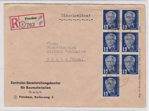 09125 DDR Einschreibebrief 1950 - Zentr. Bereitstellunskontor für Baumaterialien