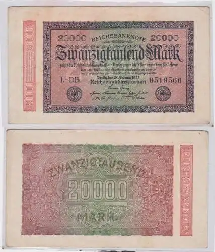 20000 Mark Banknote Berlin 20.9.1923 Rosenberg 84 c (146474)