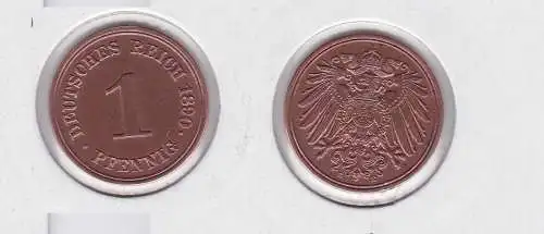 1 Pfennig Kupfer Münze Kaiserreich 1890 E Jäger Nr.10 vz+ (119026)