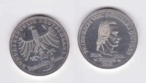 BRD Gedenk Münze 5 Mark Friedrich Von Schiller 1955 vz (162581)