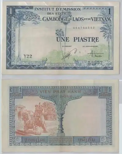 1 Piastres Dong Banknote Franz. Indo China 1954 Pick 105 (143187)
