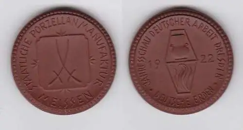 seltene Porzellan Medaille Jahresschau deutscher Arbeit Dresden 1922 (130035)