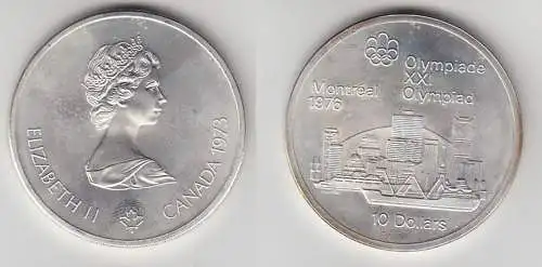 10 Dollar Silber Münze Canada Kanada Olympiade Montreal Stadtsilhouette (114727)