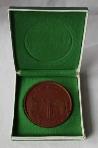 DDR Porzellan Medaille Wappen Colditz Böttger Steinzeug Meissen (125255)