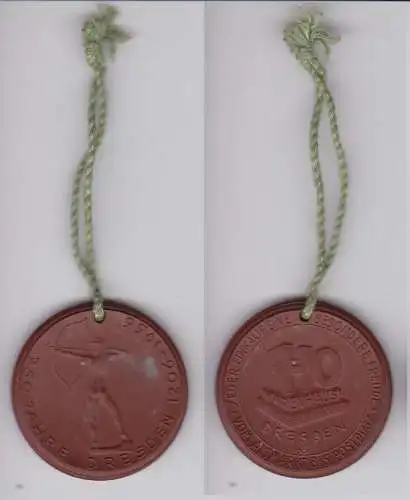 seltene DDR Porzellan Medaille Dresden HO Warenhaus 750 Jahrfeier 1956 (131423)