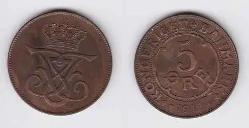 5 Öre Kupfer Münze Dänemark 1912 (133295)