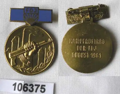 DDR Abzeichen Kampfauftrag der FDJ August 1961  (106375)