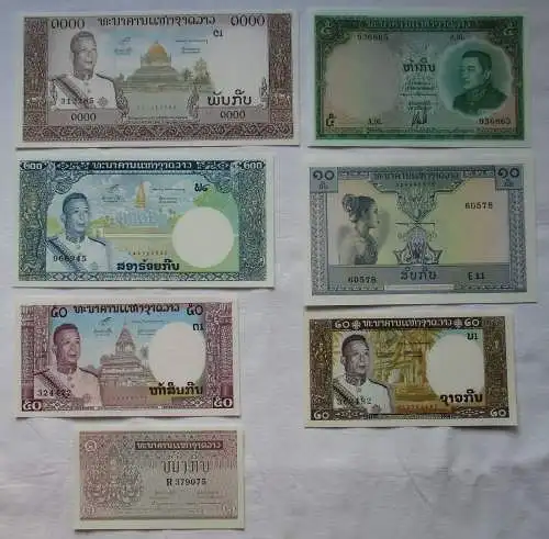 1 bis 1000 Kip Banknoten Laos (1962/1963) Pick 8-14 UNC (126512)