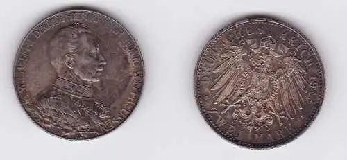2 Mark Silbermünze Preussen Kaiser in Uniform 1913 Jäger 111 (124487)