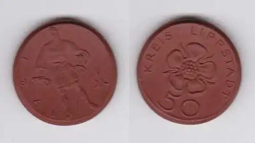 2x 50 Pfennig Meissner Porzellan Notmünze Notgeld Bayern Kitzingen 1921 (130167)