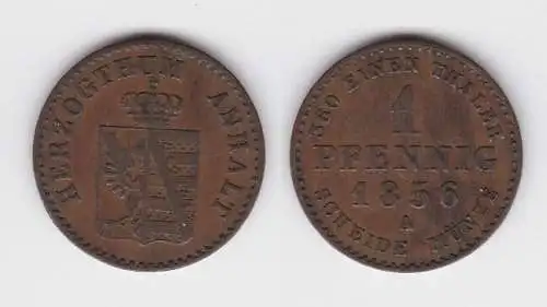 Kupfer Münze 1 Pfennig Anhalt 1856 A (130713)