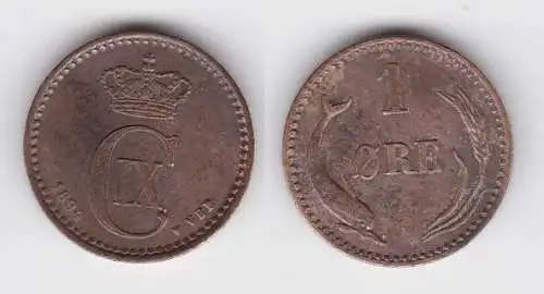 1 Öre Kupfer Münze Dänemark 1894 (133218)