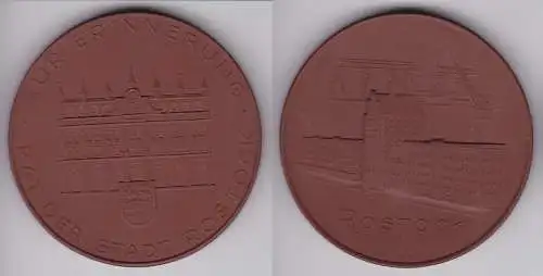 Porzellan Medaille Meissen Zur Erinnerung Rat der Stadt Rostock (133030)