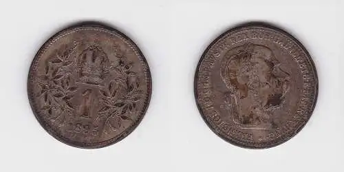 1 Krone Silber Münze Österreich Ungarn 1895 K.B. (133446)