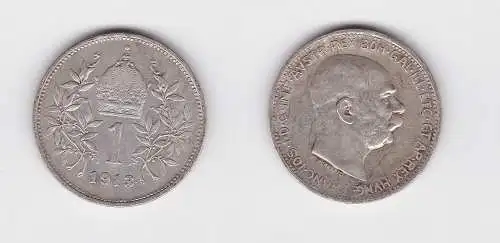 1 Krone Silber Münze Österreich 1913 (133639)