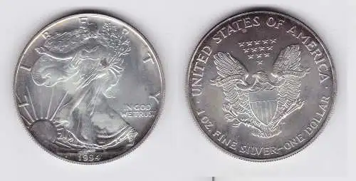 1 Dollar Silber Münze Silver Eagle USA 1994 1 Unze Feinsilber (133431)