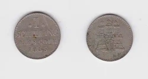 1 Schilling Silber Münze Hamburg 1855 (131065)