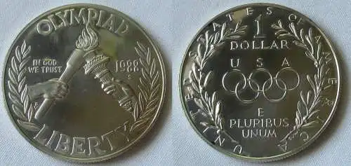 1 Dollar Silber Münze USA Vereinigte Staaten Olympiade Seoul 1988 S (113117)