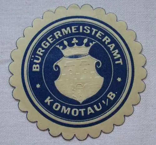 seltene Vignette Siegelmarke Bürgermeisteramt Komotau i/B. (124969)