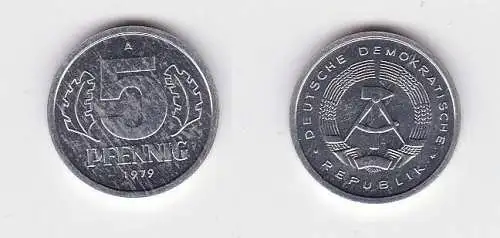 5 Pfennig Aluminium Münze DDR 1979 Stempelglanz (131141)