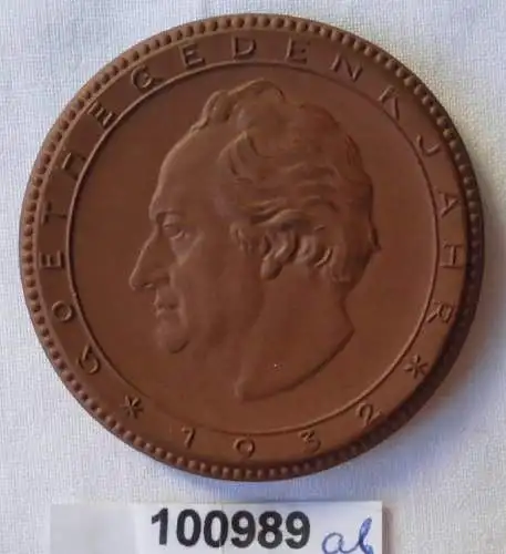 seltene Porzellan Medaille Goethe Gedenkjahr 1932 (100989)
