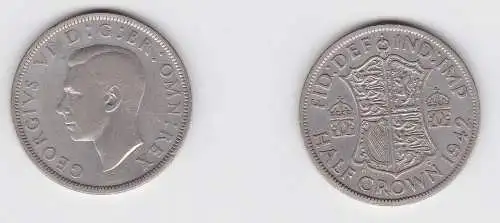 1/2 Crown Silber Münze Großbritannien 1942 (131074)