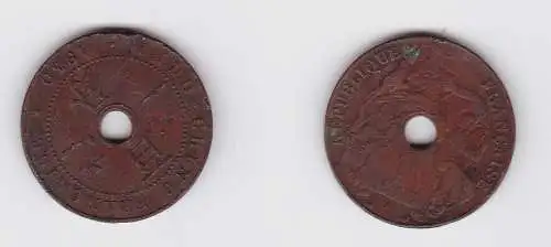 1 Cent Kupfer Münze Französisch Indo China 1930 (130881)