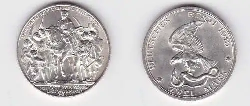 2 Mark Silbermünze Preussen Der König rief .... 1913 Jäger 109  (131051)