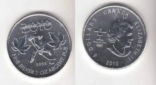 5 Dollar Silber Münze Canada Kanada Olympiade Vancouver 2010 (106741)