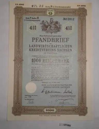 1000 RM Pfandbrief Landwirtschaftlicher Kreditverein Sachsen 1940 (121305)