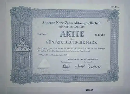 50 Mark Aktie Andreae-Noris Zahn AG Frankfurt am Main August 1986 (127067)
