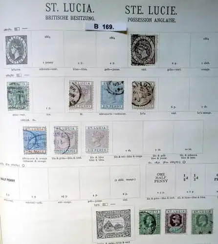 Kleine Briefmarkensammlung St.Lucia Britische Besitzung ab 1864