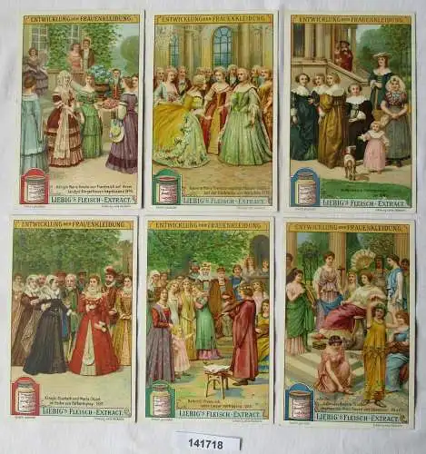 7/141718 Liebigbilder Serie Nr. 727 Entwicklung der Frauenkleidung Jahrgang 1908