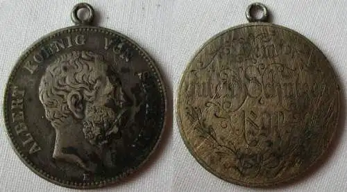 Silber Medaille Sachsen König Albert dem guten Schützen 1891 (143888)
