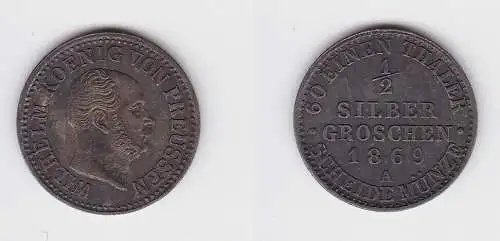 1/2 Silbergroschen Münze Preussen Wilhelm I. 1868 A vz (150201)