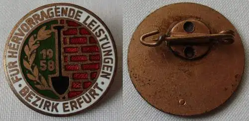 altes Abzeichen NAW-Nationales Aufbauwerk Erfurt 1958 Bronze (149974)