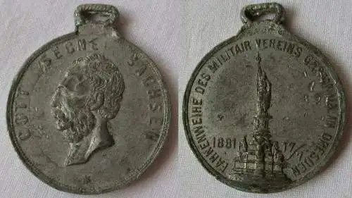 seltene Medaille Fahnenweihe Militär Verein Germania in Dresden 1881 (148208)