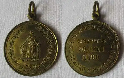 seltene Medaille Fahnenweihe Deutscher Krieger Verein zu Dresden 1880 (148374)