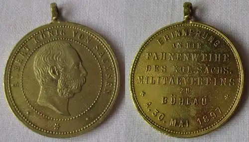seltene Medaille Fahnenweihe des Kgl.sächs. Militär Verein Bühlau 1897 (148333)