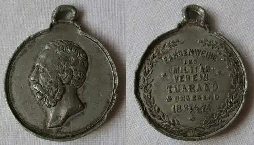 seltene Medaille Fahnenweihe des Militär Verein Thrandt 1874 (148235)