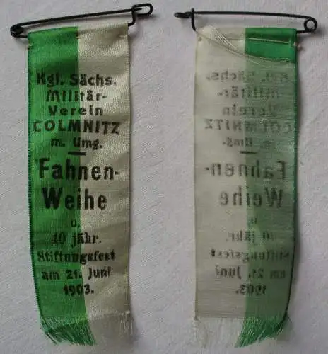 Abzeichen K.S. Sächs. Militärverein Fahnenweihe Colditz 1903 (148055)