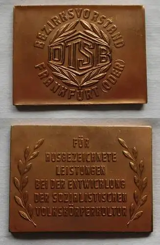 DDR Plakette DTSB Bezirksvorstand Frankfurt Oder Stufe Bronze (144095)