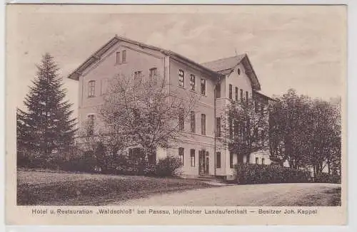 03439 Ak Hotel & Restauration "Waldschloß" b. Passau, Idyllischer Landaufenthalt