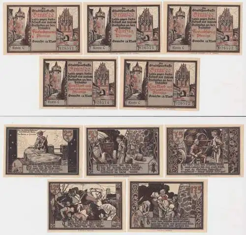 25,50,75,125 & 175 Pfennig Banknoten Notgeld Stadtsparkasse Gransee (149608)
