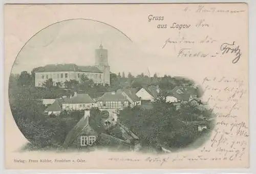 90375 Ak Gruss aus Łagów (Powiat Świebodziński) - Gesamtansicht 1901