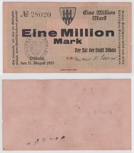 Eine Million Mark Banknote Stadt Döbeln 17.August 1923 (141566)