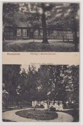 99316 AK Hemsbünde - Ebeling's Gastwirtschaft, Partie aus dem Garten 1920